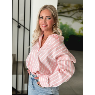 Chemise lignée Sohana - Rose