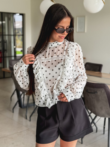 Blouse à pois - Blanc