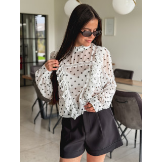 Blouse à pois - Blanc