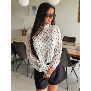 Blouse à pois - Blanc