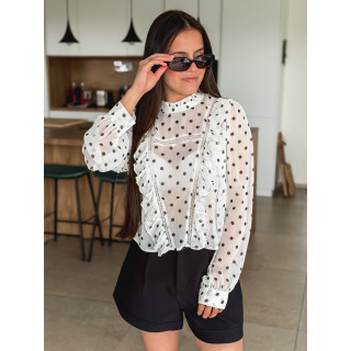 Blouse à pois - Blanc