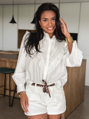 Short en jeans Tessa - Blanc