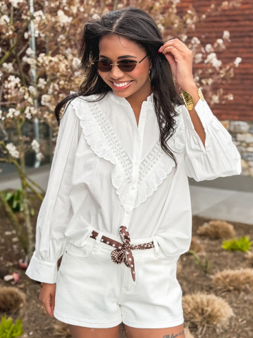 Short en jeans Tessa - Blanc