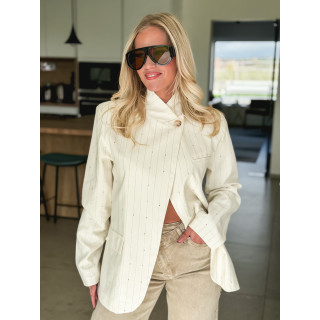 Blazer ligné Ysara - Ecru