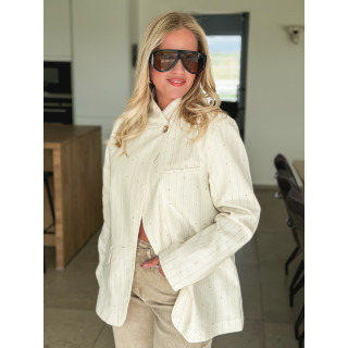 Blazer ligné Ysara - Ecru