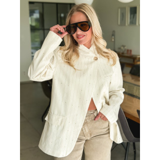 Blazer ligné Ysara - Ecru