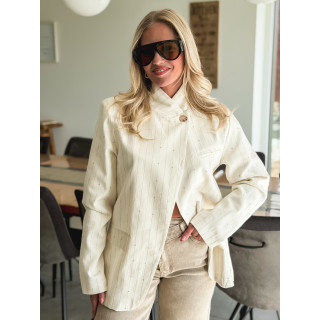 Blazer ligné Ysara - Ecru