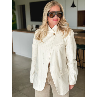 Blazer ligné Ysara - Ecru