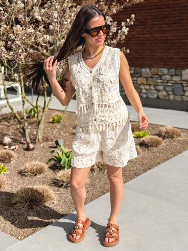 Ensemble en crochet Kalina - Beige