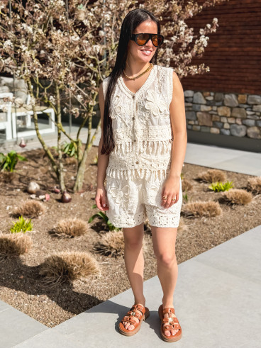 Ensemble en crochet Kalina - Beige