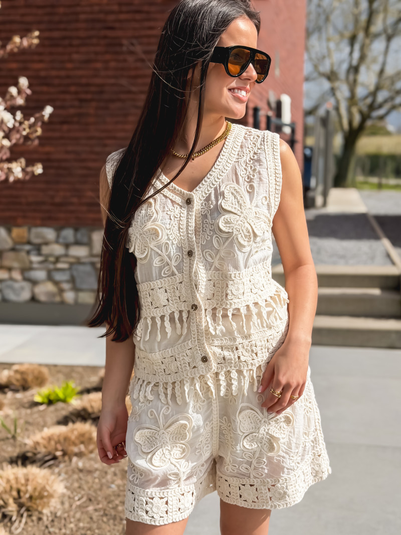 Ensemble en crochet Kalina - Beige