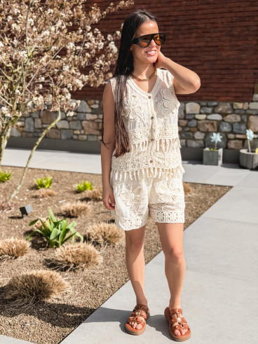 Ensemble en crochet Kalina - Beige
