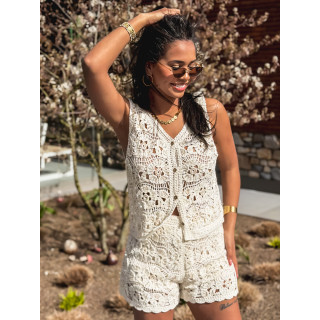 Ensemble en crochet Audrina - Beige