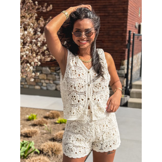 Ensemble en crochet Audrina - Beige