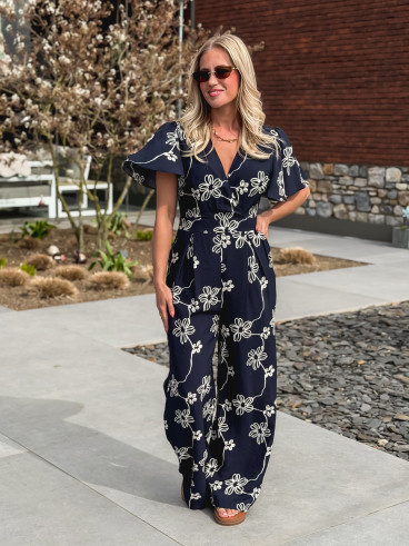 Combinaison pantalon Mélissandre - Bleu marine