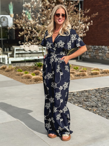 Combinaison pantalon Mélissandre - Bleu marine