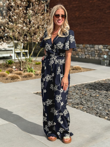 Combinaison pantalon Mélissandre - Bleu marine