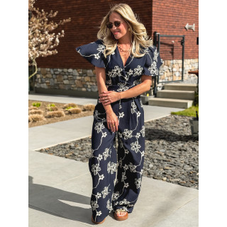 Combinaison pantalon Mélissandre - Bleu marine