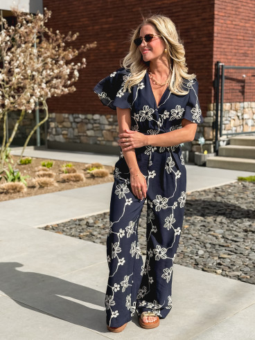 Combinaison pantalon Mélissandre - Bleu marine