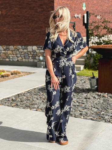 Combinaison pantalon Mélissandre - Bleu marine