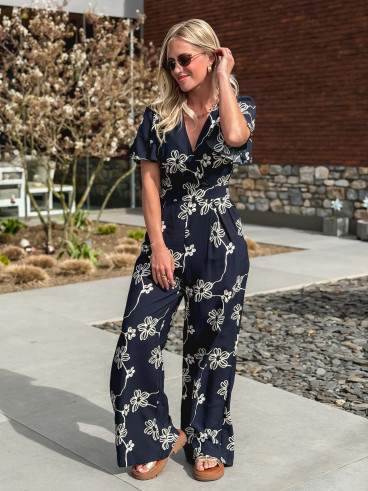 Combinaison pantalon Mélissandre - Bleu marine