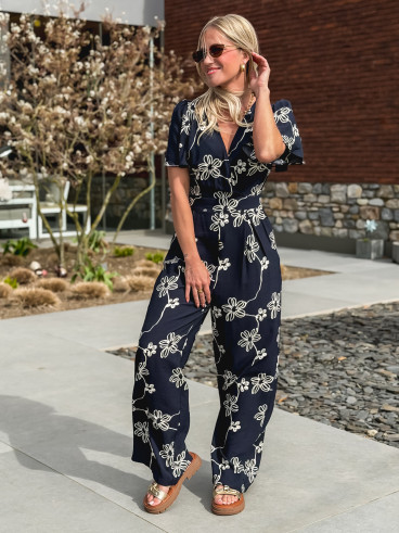 Combinaison pantalon Mélissandre - Bleu marine