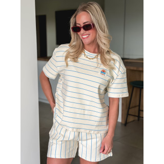 Ensemble ligné Alméa - Ecru/Bleu