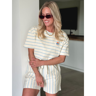 Ensemble ligné Alméa - Ecru/Bleu