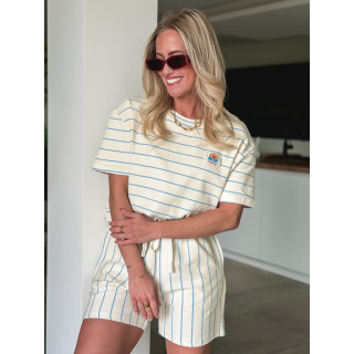 Ensemble ligné Alméa - Ecru/Bleu