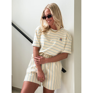 Ensemble ligné Alméa - Ecru/Bleu