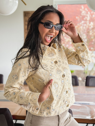 Veste en jeans Myria - Beige