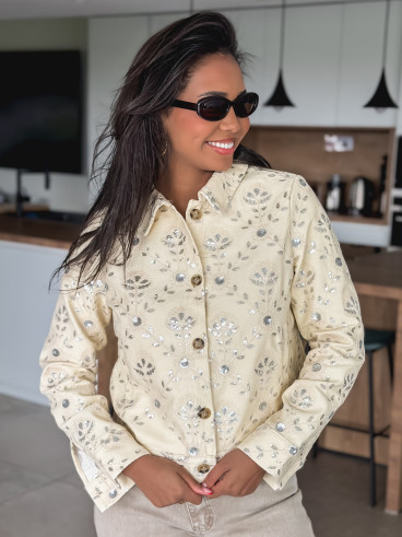 Veste en jeans Myria - Beige