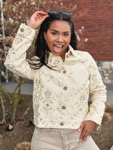 Veste en jeans Myria - Beige