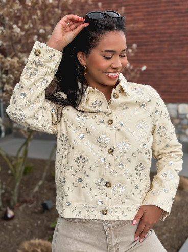 Veste en jeans Myria - Beige