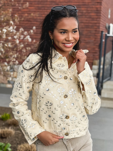 Veste en jeans Myria - Beige