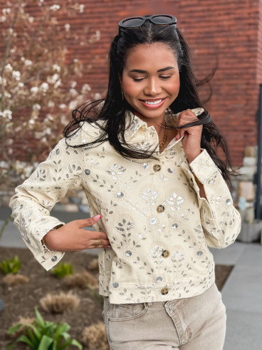 Veste en jeans Myria - Beige