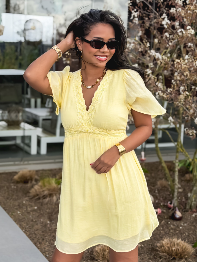 Robe courte Moïse - Jaune