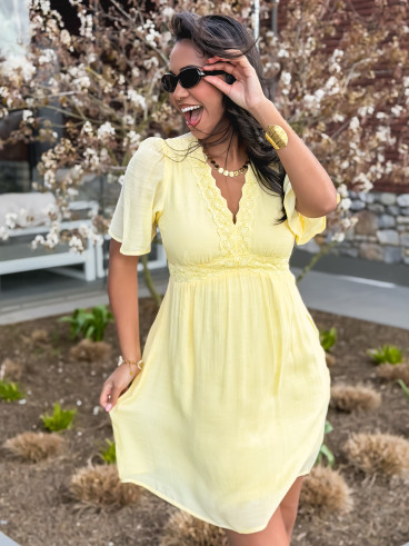 Robe courte Moïse - Jaune