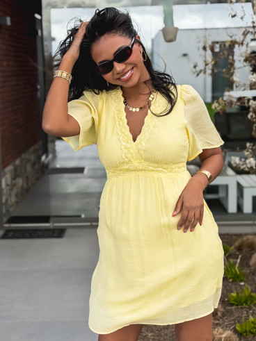 Robe courte Moïse - Jaune