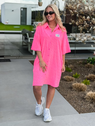 Robe courte Zéliane - Rose fluo