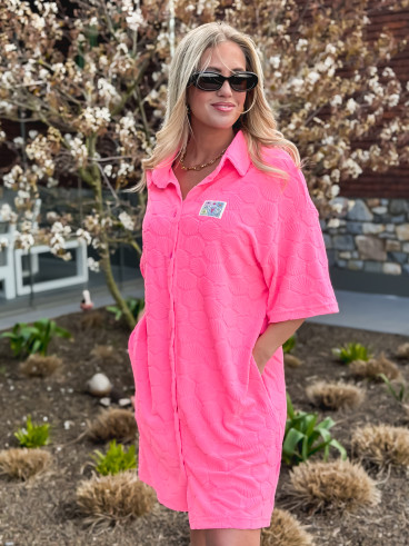 Robe courte Zéliane - Rose fluo