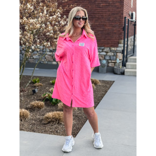 Robe courte Zéliane - Rose fluo