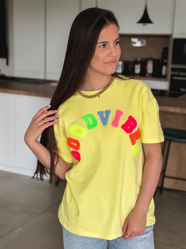 T-shirt "Good vibes" - Jaune