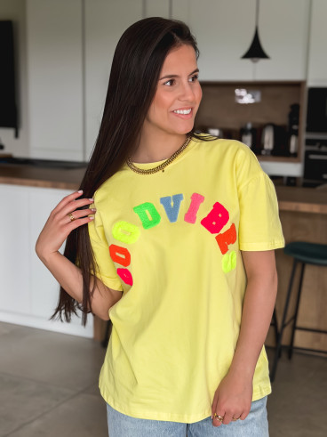 T-shirt "Good vibes" - Jaune