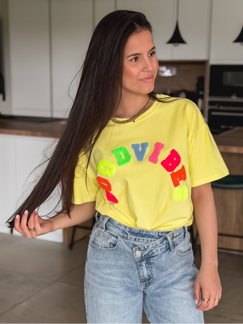 T-shirt "Good vibes" - Jaune