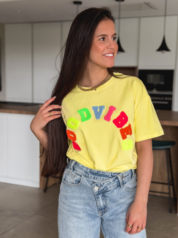 T-shirt "Good vibes" - Jaune