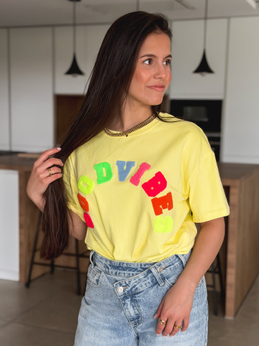 T-shirt "Good vibes" - Jaune