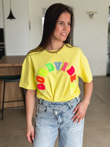 T-shirt "Good vibes" - Jaune