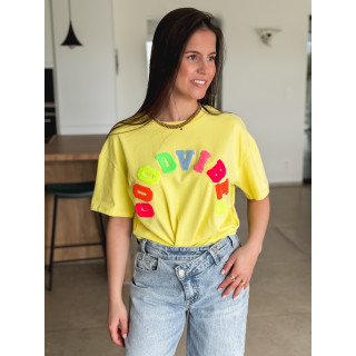 T-shirt "Good vibes" - Jaune