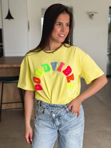 T-shirt "Good vibes" - Jaune